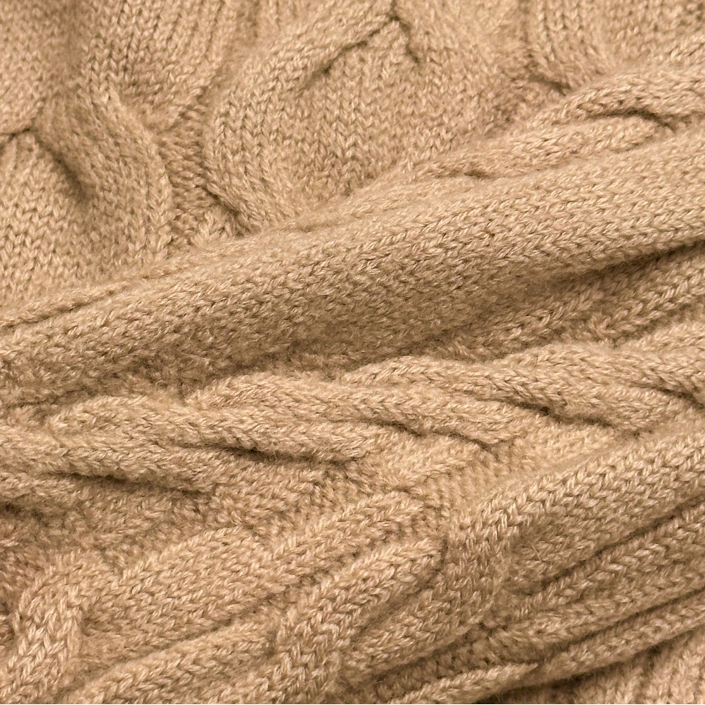 Wilfred Camel 100% Merino Wool Cable Knit Cardigan - Picture 5 of 9